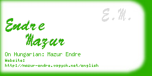 endre mazur business card